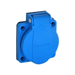   TP Electric Beépíthető műanyag dugalj csapfedeles kék 16A gyorscsatlakozóval (40db/doboz, 4db/cs) 3101-334-0900