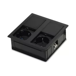   VersaHit Dual 2x230V, fekete elektromos dugaszoló aljzat ASA 311938