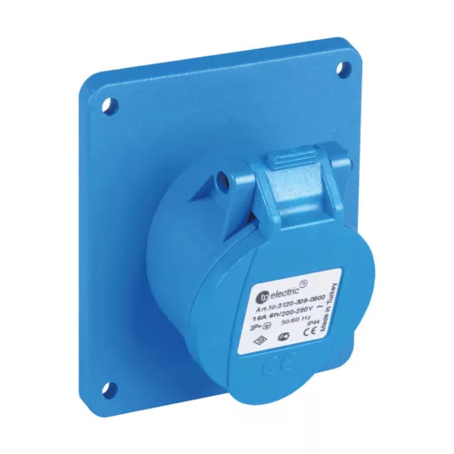 TP Electric 3x16A - Beépíthető dugalj (ferde) -83x90 alap (IP44) 3120-309-0900