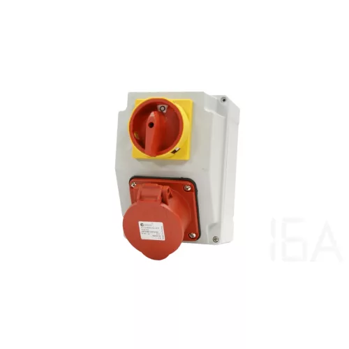 TP Electric Szerelt ipari doboz 120×170mm IP44 3 fázisú (75x75) aljzat 5x16A 1db+kapcsoló 16A 1db 3317-000-5001H