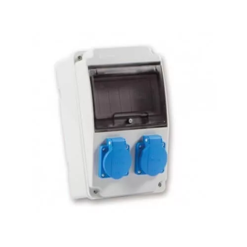 TP Electric Ipari doboz szerelt 130x220 2x(2P+F) előlapon 3318-200-0000