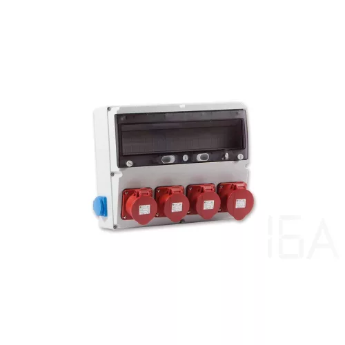 TP Electric Szerelt ipari doboz 360×300mm 18modul(5×16A-IP44)×3+(5×32A-IP44)×1+(1×16A)×2 3323-002-5371