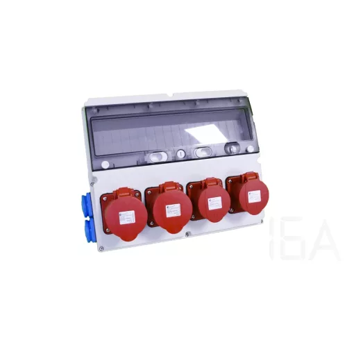 TP Electric Szerelt ipari doboz 360×300mm 18modul(5×16A-IP44)×2+(5×32A-IP44)×2+(1×16A)×4 3323-022-5272