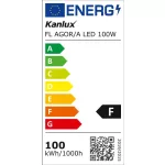 Kanlux 33473 FL AGOR/A LED 100W NW reflektor, LED reflektor 4000K fekete