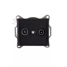   Kanlux 33588 LOGI 02-1330-042 Antenna csatlakozó TV/FM aljzat, végzáró fekete