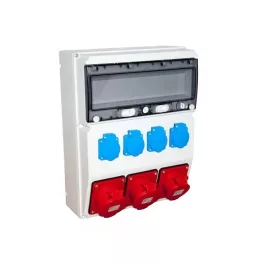   TP Electric Ipari doboz szerelt 300x400mm, IP44, 3x(5P16A) + 4x(2P+F), gyorscsatlakozós aljzatokkal 3360-400-0503HH