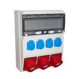   TP Electric Ipari doboz szerelt 300x400mm, IP54, 3x(5P32A) + 4x(2P+F), gyorscsatlakozós aljzatokkal 3360-400-0703HH
