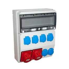   TP Electric Ipari doboz szerelt 300x400mm, IP44, 2x(5P16A) + 6x(2P+F), gyorscsatlakozós aljzatokkal 3360-600-0502HH