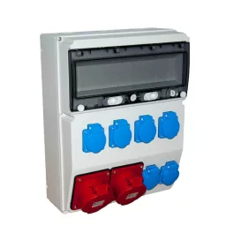  TP Electric Ipari doboz szerelt 300x400mm, IP44, 2x(5P32A) + 6x(2P+F), gyorscsatlakozós aljzatokkal 3360-600-0702HH