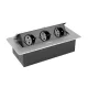 STRONG elektromos dugaszoló aljzat 3x230V, Schuko, 265x130x68 mm nemesacél szín 353328