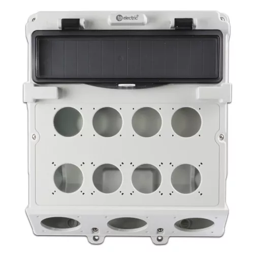 TP Electric Ipari üres doboz 300x340 mm, IP44, 8x(2P+F)+3x(75x75)szerelvényekhez előkészített 3610-000-0000