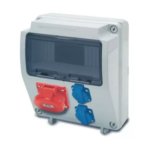 AcQUA 9 modulos szerelt ipari doboz /2db ht alj+1db 4p 16A alj/, 3957_1, Famatel S.A
