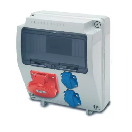 AcQUA 9 modulos szerelt ipari doboz /2db ht alj+1db 4p 32A/, 3957_2, Famatel S.A