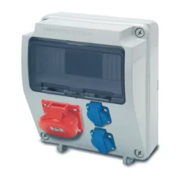   AcQUA 9 modulos szerelt ipari doboz /2db ht. alj+1db  5P 16A/, 3957_7, Famatel S.A