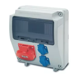   AcQUA 9 modulos szerelt ipari doboz /2db ht. alj+1db 5P 32A/, 3957_8, Famatel S.A