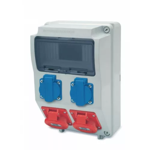 AcQUA 9 modulos szerelt ipari doboz /2db ht. alj+2db 4P 16A/, 3958_2, Famatel S.A