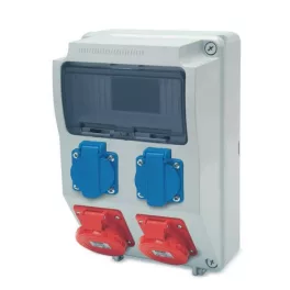   AcQUA 9 modulos szerelt ipari doboz /2db ht. alj+2db 4P 32A/, 3958_3, Famatel S.A