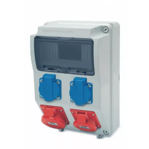 AcQUA 9 modulos szerelt doboz /2db ht.alj+1db 5P 16A+ 1db 5P 32A/, 3958_4, Famatel S.A