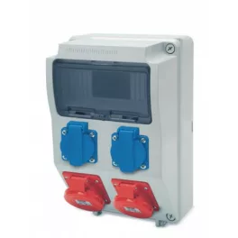   AcQUA 9 modulos szerelt ipari doboz /2db házt. alj+2db 5P 32A/, 3958_6, Famatel S.A