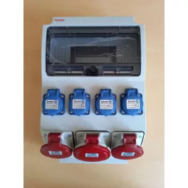   Szerelt 12 modulos ipari doboz 4db HT, 2db 5P 16A, 1db 5P32A  IP44, 3959_66, Famatel S.A