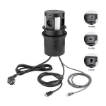 STRONG Kihúzható elektromos aljzat, 4x230V,1xRJ45,2xUSB A 5V,1xHDMI, vezeték nélküli telefontöltővel, 403258