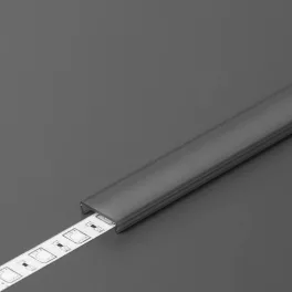   Topmet TM-takaró profil LED profilokhoz rápattintható fekete szín 2000mm fekete (C) 76330041