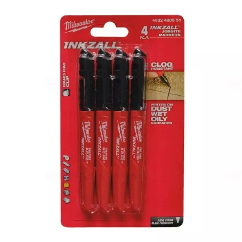 Milwaukee INKZALL jelölő filc készlet 4db-os fekete 4932480551