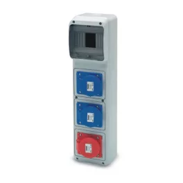   ACQUA doboz 6 modul - 2 db 2P+F 16A ipari alj (23230) + 1 db 3P+F 16A alj (23330) IP44, 6406, Famatel S.A