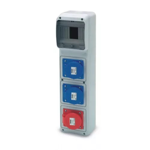 ACQUA doboz 6 modul - 2 db 2P+F 16A ipari alj (23230) + 1 db 3P+F 16A alj (23330) IP44, 6406, Famatel S.A