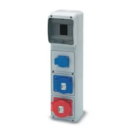   ACQUA doboz 6 modul 1db házt. (13950) - 1db 2P+F 16A ipari (23230) - 1db 3P+N+F 16A, 6408, Famatel S.A