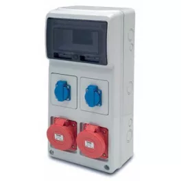   ACQUA doboz 8 modul - 2db házt. - 2db 3P+N+F 32A IP44, 6508, Famatel S.A