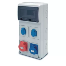   ACQUA doboz 8 modul - 2db házt. + 1db 2P+F 16A ipari + 1db 3P+F 16A ipari, 6510, Famatel S.A