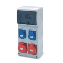   ACQUA doboz 8 modul - 2db 2P+F 16A ipari + 2db 3P+N+F 32A ipari, 6512, Famatel S.A