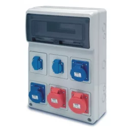   ACQUA doboz 16 mod - 4db házt. aljzat- 2 db 5P 16A alj.  IP44, 6601_5, Famatel S.A