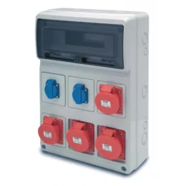   ACQUA doboz 16 mod - 2db házt.- 4 db 5P 16A ipari IP44, 6602, Famatel S.A
