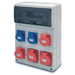   ACQUA doboz 16 modul - 2db 2P+F 16A ipari + 2db 4P 16A + 2db 4P 32A, 6605, Famatel S.A