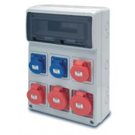   ACQUA doboz 16 modul - 2db 2P+F 16A ipari + 2db 5P 16A + 2db 5P 32A, 6606, Famatel S.A