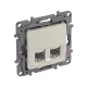 Legrand Niloé 2xRJ45 Cat.6 STP aljzat, csavaros, köröm nélkül, bézs Legrand 664876
