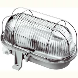 HAJÓLÁMPA, OVÁLIS, FÉMRÁCSOS 100W, SZÜRKE, 6910H