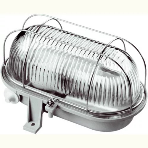 HAJÓLÁMPA, OVÁLIS, FÉMRÁCSOS 100W, SZÜRKE, 6910H