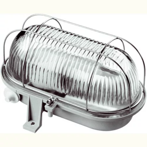 HAJÓLÁMPA, OVÁLIS, FÉMRÁCSOS 100W, SZÜRKE, 6910H