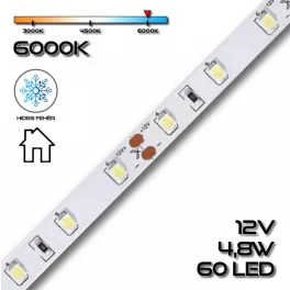   LEDSZALAG 2835WN 60led/m IP20 6000K 300lm 4,8W/m hideg fehér 70110