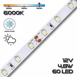   LEDSZALAG 2835WN 60led/m IP65 6000K 300lm 4,8W/m hideg fehér 70112 szilikon