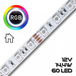   LEDSZALAG RGB 5050smd 60led/m IP20 12V színes 14,4W RGB 70370