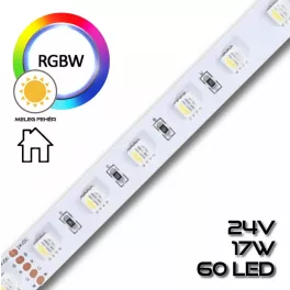   LEDSZALAG RGBW 5050smd-60WN 60led/m IP20 24V színes+fehér 3000K 17W/m 70652