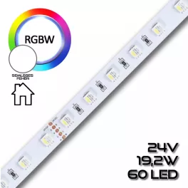   LEDSZALAG RGBW 5050smd-60WN 60led/m IP20 24V színes+fehér 4500K 17W/m 70662