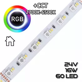   LEDSZALAG RGB+CCT 2700K-6500K 60led/m IP20 24V színes 16W/m 70671