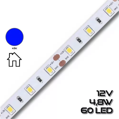 LEDSZALAG 2835WN 60led/m IP20 színes 300lm 4,8W/m KÉK 70920