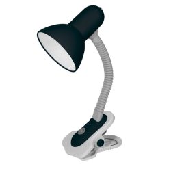   Kanlux 7151 SUZI HR-60-B asztali lámpa, csíptethető íróasztali lámpa, fekete