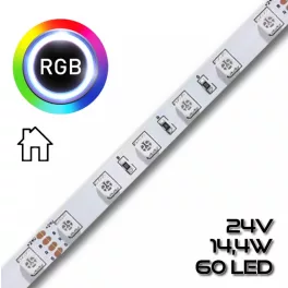   LEDSZALAG RGB 5050smd 60led/m IP20 24V színes 14,4W/m RGB 72370